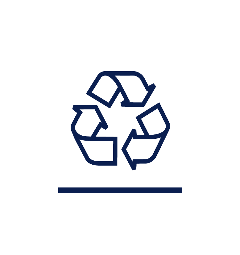 Pictogramme contenu recyclé 30% d'ici 2025