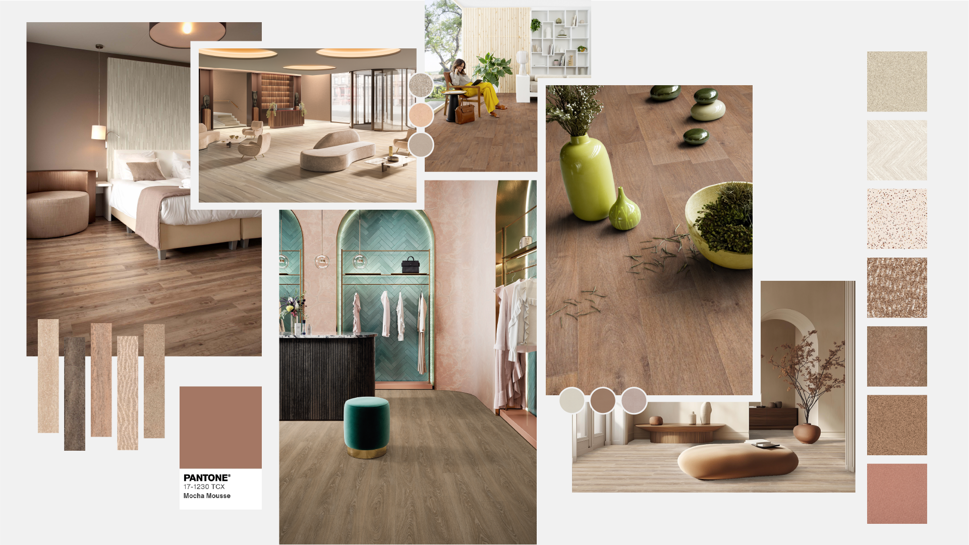 mocha mousse mood board gerflor